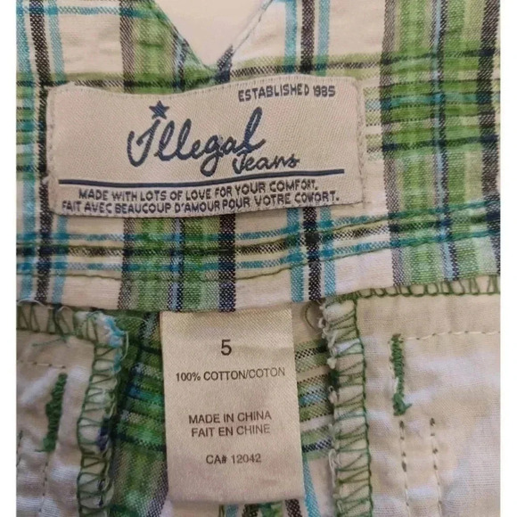 Illegal Jeans Plaid Shorts Size 5 - Picture 5 of 5